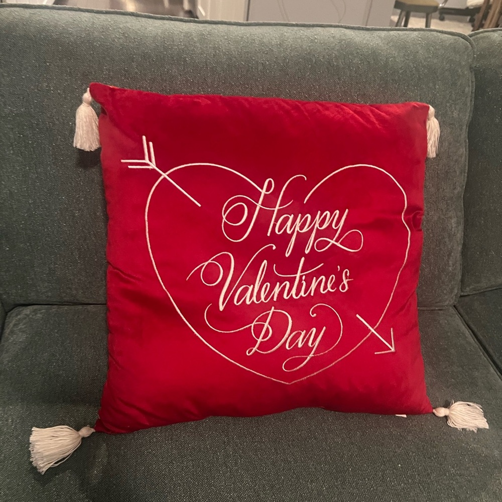 Large Valentine’s Day Pillow with tassels